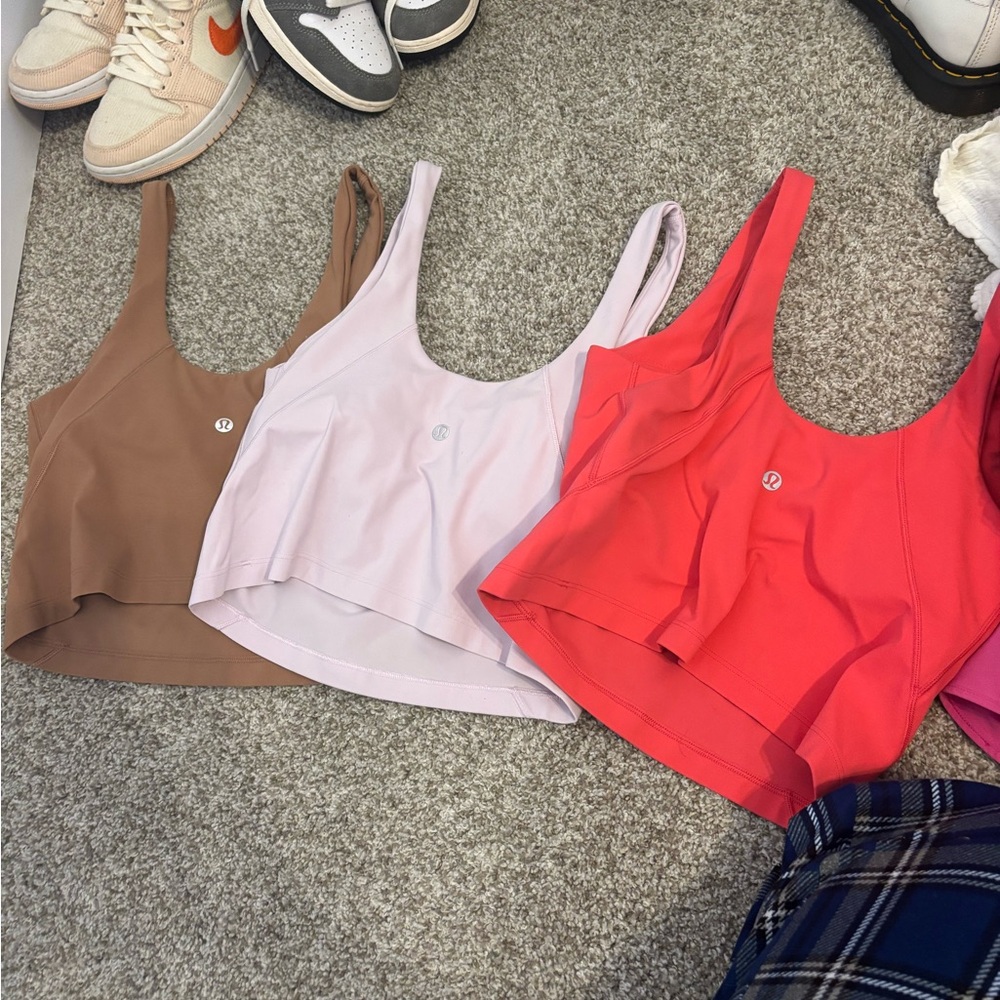 lululemon athletica Crop Tops - Brown, Light Pink, Coral